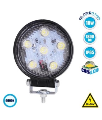 GloboStar® 85400 PRO Series Προβολέας Εργασίας - Working Light για Αυτοκίνητα & Φορτηγά LED CREE XBD 18W 1800lm DC 10-30V Αδιάβροχο IP65 Ψυχρό Λευκό 6000K